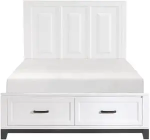 White Finish Queen Platform Bed With Storage Drawers Wooden Bedroom Furniture 1Pc White Finish Queen Platform Bed With Storage Drawers Wooden Bedroom Furniture 1Pc
