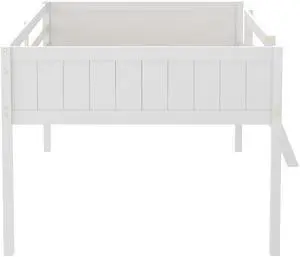 Full Size Wood Low Loft Bed With Ladder, Ladder Can Be Placed On The Left Or Right, White(Oid Sku: Gx000366Aak) Full Size Wood Low Loft Bed With Ladder, Ladder Can Be Placed On The Left Or Right, White(Oid Sku: Gx000366Aak)