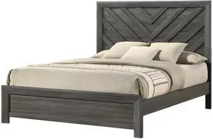 1Pc Full Size Bed Rustic Gray Finish Wooden Bedroom Furniture Geometric Design Chevron Pattern 1Pc Full Size Bed Rustic Gray Finish Wooden Bedroom Furniture Geometric Design Chevron Pattern