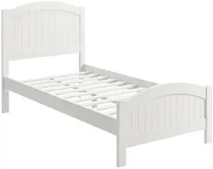 White Color Full Size Bed Youth Bedroom Furniture Vertical Lines Carved Headboard 1Pc Bedframe Modern White Color Full Size Bed Youth Bedroom Furniture Vertical Lines Carved Headboard 1Pc Bedframe Modern