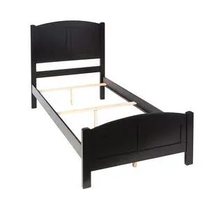 Black Color 1Pc Full Size Bed Youth Bedroom Furniture Unique Arch Design Headboard Footboard Rubberwood Black Color 1Pc Full Size Bed Youth Bedroom Furniture Unique Arch Design Headboard Footboard Rubberwood