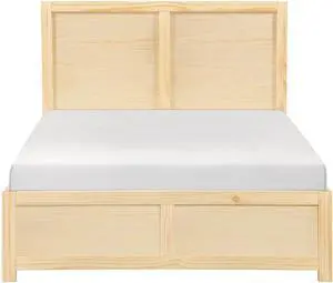 Contemporary Full Size Platform Bed Sleek Design Natural Pine Finish Wooden Bedroom Furniture 1Pc Contemporary Full Size Platform Bed Sleek Design Natural Pine Finish Wooden Bedroom Furniture 1Pc
