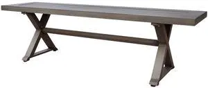 Modern Outdoor Aluminum Dining Bench, Dark Gray Modern Outdoor Aluminum Dining Bench, Dark Gray