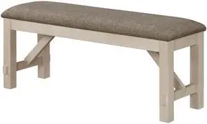 Cottage Style 1pc Upholstered Seat Chalk Gray Finish Bench Dining Room Bedroom Wooden Furniture Standard Height Cottage Style 1pc Upholstered Seat Chalk Gray Finish Bench Dining Room Bedroom Wooden Furniture Standard Height