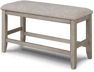 Farmhouse Style 1pc Tan / Beige Gray Color Counter Height Bench Footrest Upholstered Seat Wooden Furniture Farmhouse Style 1pc Tan / Beige Gray Color Counter Height Bench Footrest Upholstered Seat Wooden Furniture