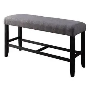 1pc Counter Height Bench Espresso Finish Wood Upholstered Padded Seat Apron Kitchen Dining Furniture Footrest Support 1pc Counter Height Bench Espresso Finish Wood Upholstered Padded Seat Apron Kitchen Dining Furniture Footrest Support