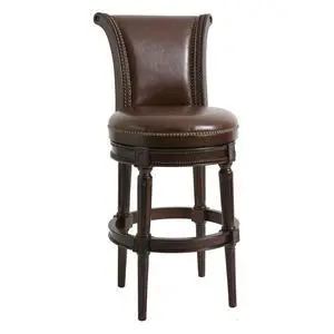 31in. Wood Bar-Height Swivel Barstool with High-Back, 1PC 31in. Wood Bar-Height Swivel Barstool with High-Back, 1PC