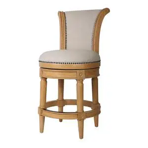 26in. Wood Counter-Height Swivel Barstool with High-Back, Weathered Natural, 1PC 26in. Wood Counter-Height Swivel Barstool with High-Back, Weathered Natural, 1PC