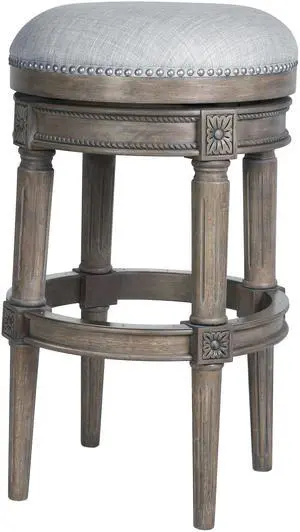 31"H Backless Swivel Bar Stool, Weathered Gray, 1PC 31"H Backless Swivel Bar Stool, Weathered Gray, 1PC