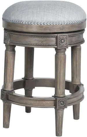 26"H Counter-Height Backless Swivel Bar Stool, Weathered Gray, 1PC 26"H Counter-Height Backless Swivel Bar Stool, Weathered Gray, 1PC