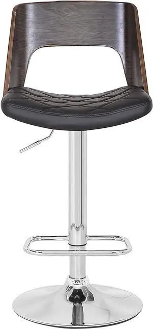 Bentwood Contemporary Modern Stylish Wood Back Adjustable Swivel Bar Stool with Diamond Quilted Finish Curved Seat and Back, Weathered Oak Bentwood Contemporary Modern Stylish Wood Back Adjustable Swivel Bar Stool with Diamond Quilted Finish Curved Seat and Back, Weathered Oak