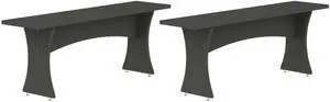 Dining Bench - Set of 2 in Charcoal Gray Dining Bench - Set of 2 in Charcoal Gray