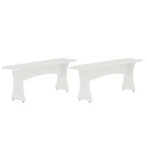 Dining Bench - Set of 2 in White Dining Bench - Set of 2 in White