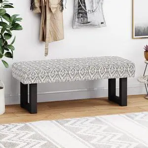 Ashford Boho Fabric Bench Great Deal Furniture Boho Fabric Bench, Black Print Ashford Boho Fabric Bench Great Deal Furniture Boho Fabric Bench, Black Print