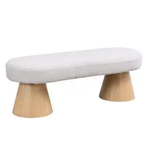 Dining Bench for Dining Room, Upholstered Bedroom End of Bed Entryway Bench Fabric Ottoman for Living Room, Beige Stool Top 300 LBS Weight Capacity Dining Bench for Dining Room, Upholstered Bedroom End of Bed Entryway Bench Fabric Ottoman for Living Room, Beige Stool Top 300 LBS Weight Capacity