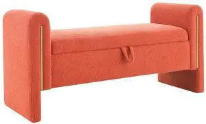 Modern Teddy Bed End Bench with Arms and Storage,Upholstered Large Foot Rest Stool, Comfy Window Vanity Bench for Living Room,Bedroom,Dorm,Coffee Table,Teddy Orange Modern Teddy Bed End Bench with Arms and Storage,Upholstered Large Foot Rest Stool, Comfy Window Vanity Bench for Living Room,Bedroom,Dorm,Coffee Table,Teddy Orange