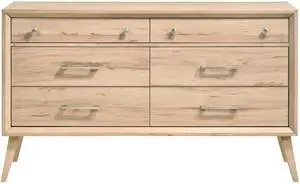 Classic Style Dresser Of 6X Drawers Natural Oak Finish Wooden Bedroom Furniture 1Pc, Mid-Century Modern Design Classic Style Dresser Of 6X Drawers Natural Oak Finish Wooden Bedroom Furniture 1Pc, Mid-Century Modern Design