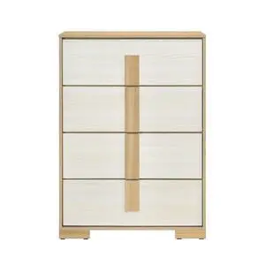 Contemporary Natural and White Finish 4-Drawer Storage Chest Wooden Bedroom Furniture 1pc Contemporary Natural and White Finish 4-Drawer Storage Chest Wooden Bedroom Furniture 1pc