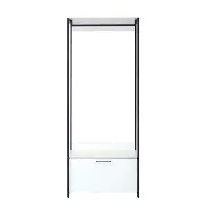 Fiona Wood and Metal Walk-in Closet with One Drawer Fiona Wood and Metal Walk-in Closet with One Drawer