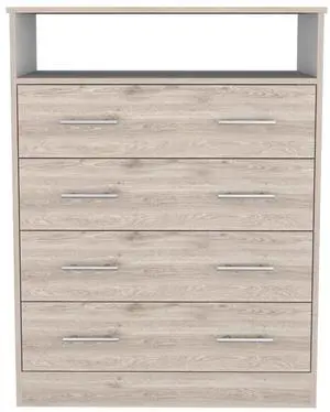Four Drawer Dresser Wuju, Bedroom, Light Gray / White Four Drawer Dresser Wuju, Bedroom, Light Gray / White