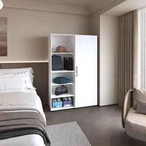 Ollie 2-Door Wardrobe with Open Storage,White Ollie 2-Door Wardrobe with Open Storage,White