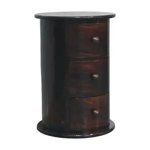 California Walnut Drum 3 Drawer Chest California Walnut Drum 3 Drawer Chest