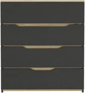 Zoe Dresser, Superior Top, Four Drawers -Black / Light Oak Zoe Dresser, Superior Top, Four Drawers -Black / Light Oak