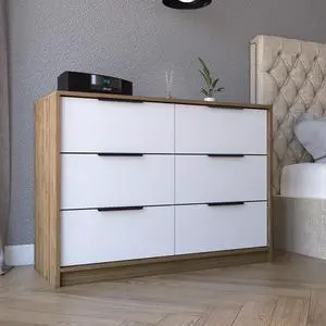 Kaia 4 Drawers Dresser, Superior Top -Pine / White Kaia 4 Drawers Dresser, Superior Top -Pine / White