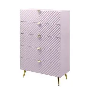 Gaines Pink High Gloss Finish Chest Gaines Pink High Gloss Finish Chest