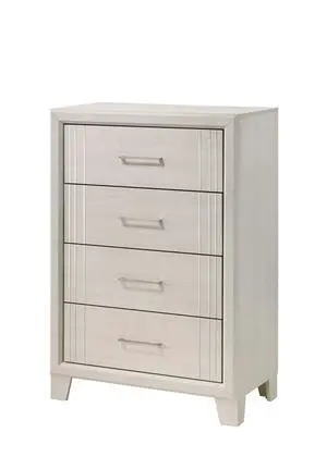 1pc Contemporary Four-Drawers Chest Bed Side Cabinet Wooden Furniture White/Beige Color 1pc Contemporary Four-Drawers Chest Bed Side Cabinet Wooden Furniture White/Beige Color
