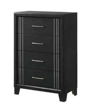 1pc Contemporary Four-Drawers Chest Bed Side Cabinet Wooden Furniture Charcoal Color 1pc Contemporary Four-Drawers Chest Bed Side Cabinet Wooden Furniture Charcoal Color
