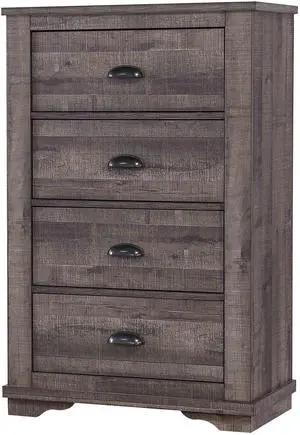 1pc Contemporary Four Drawers Chest Bed Side Cabinet Wooden Furniture Rustic Gray Color 1pc Contemporary Four Drawers Chest Bed Side Cabinet Wooden Furniture Rustic Gray Color