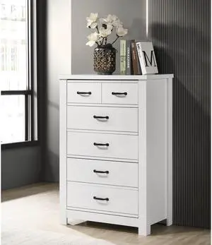 Cosmo 31"W White 5-Drawer Chest Cosmo 31"W White 5-Drawer Chest