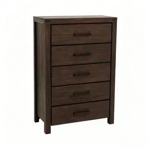 Dark Brown Pine 5-Drawer Chest, Modern Nordic Bedroom Storage Cabinet, Organizer, Space-Saving 34x17x49 in Dark Brown Pine 5-Drawer Chest, Modern Nordic Bedroom Storage Cabinet, Organizer, Space-Saving 34x17x49 in