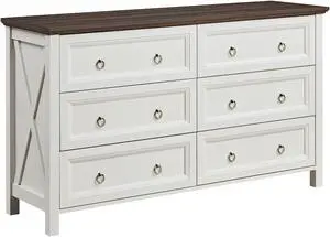 Farmhouse 6 Drawers Dresser for Bedroom, Wood Rustic Wide Chest of Drawers, Storage Dressers Organizer for Bedroom, Living Room, Hallway Farmhouse 6 Drawers Dresser for Bedroom, Wood Rustic Wide Chest of Drawers, Storage Dressers Organizer for Bedroom, Living Room, Hallway