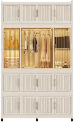 Portable Wardrobe Closet Storage Organizer for Clothes,Clothes Dresser,17 Magnetic Doors-17 Cubes & 1 Hanging Rod,6 pcs hangers , Baby Wardrobe Storage Cabinet,White Portable Wardrobe Closet Storage Organizer for Clothes,Clothes Dresser,17 Magnetic Doors-17 Cubes & 1 Hanging Rod,6 pcs hangers , Baby Wardrobe Storage Cabinet,White