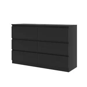 6 Drawer Black Dresser, Modern Bedroom Dresser with Spacious Countertop, Wood Storage Cabinet with Concealed Handles & 6 Deep Drawers for Bedroom, Living Room, Entryway, 15.7" D x 47.2" W x 30.9" H 6 Drawer Black Dresser, Modern Bedroom Dresser with Spacious Countertop, Wood Storage Cabinet with Concealed Handles & 6 Deep Drawers for Bedroom, Living Room, Entryway, 15.7" D x 47.2" W x 30.9" H