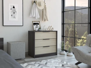 Kaia 3 Drawers Dresser, Superior Top -Black / Pine Kaia 3 Drawers Dresser, Superior Top -Black / Pine