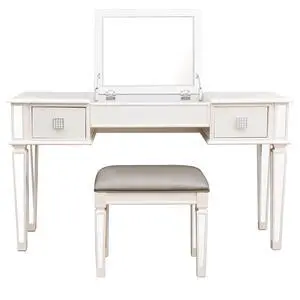 Mirrored Vanities Desk with Drawers, Bedroom Makeup Vanity Table Set with Mirror and Stool, Flip Up Dressing Table for Bedroom/Makeup Room, Working Desk for Women, Girl Furniture Combo Mirrored Vanities Desk with Drawers, Bedroom Makeup Vanity Table Set with Mirror and Stool, Flip Up Dressing Table for Bedroom/Makeup Room, Working Desk for Women, Girl Furniture Combo