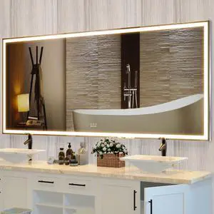 72X32 inch Oversized LED Bathroom Mirror Wall Mounted Mirror with 3 Color Modes Aluminum Frame Wall Mirror Large Full Length Mirror with Lights Lighted Full Body Mirror for Bedroom Living Room, Silver 72X32 inch Oversized LED Bathroom Mirror Wall Mounted Mirror with 3 Color Modes Aluminum Frame Wall Mirror Large Full Length Mirror with Lights Lighted Full Body Mirror for Bedroom Living Room, Silver