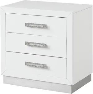 Nightstand Made With Wood In Milky White Color Nightstand Made With Wood In Milky White Color