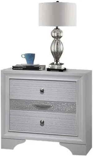Matrix Traditional 2 Drawer Nightstand Made With Wood In White Matrix Traditional 2 Drawer Nightstand Made With Wood In White