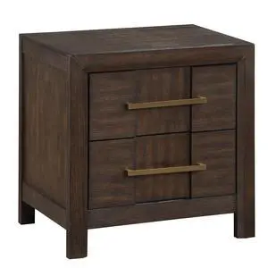 Kenzo Modern Style 2-Drawer Nightstand Made With Wood In Walnut Kenzo Modern Style 2-Drawer Nightstand Made With Wood In Walnut