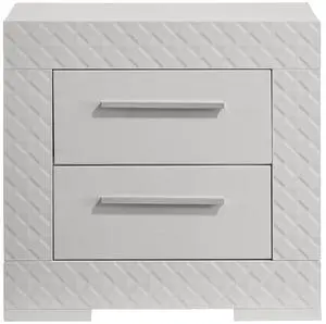 Blanca Modern Style 2-Drawer Night Stand Made With Wood In White Blanca Modern Style 2-Drawer Night Stand Made With Wood In White