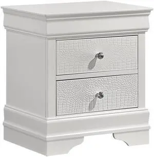 Blaze Modern Style 2-Drawer Night Stand Made With Wood In White Blaze Modern Style 2-Drawer Night Stand Made With Wood In White