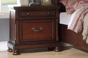 Traditional Formal Look Cherry Finish 1Pc Nightstand Storage Space Bedside Table Plywood Veneer Bedroom Furniture Traditional Formal Look Cherry Finish 1Pc Nightstand Storage Space Bedside Table Plywood Veneer Bedroom Furniture