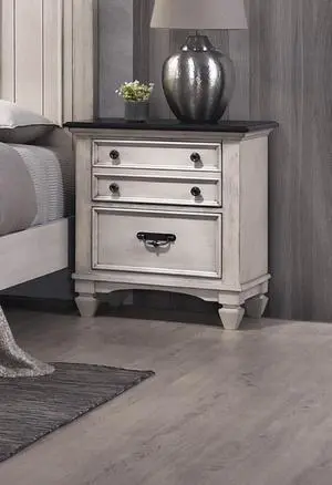 Beautiful Two-Tone Finish 1-Pc Nightstand End Table Two Storage Drawers Bedroom Furniture Beautiful Two-Tone Finish 1-Pc Nightstand End Table Two Storage Drawers Bedroom Furniture