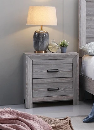 1Pc Contemporary Nightstand End Table With Two Storage Drawers Gray Rustic Finish Bedroom Wooden Furniture 1Pc Contemporary Nightstand End Table With Two Storage Drawers Gray Rustic Finish Bedroom Wooden Furniture