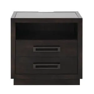 Modern Bedroom Furniture 1Pc Nightstand Of 2X Drawers Led Light Storage Cubby Usb Ports Power Outlets Charcoal Finish Glass Insert Top Stylish Bed-Side Table Modern Bedroom Furniture 1Pc Nightstand Of 2X Drawers Led Light Storage Cubby Usb Ports Power Outlets Charcoal Finish Glass Insert Top Stylish Bed-Side Table