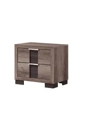 1Pc Contemporary Rustic Brown Finish Nightstand Two Drawers Metal Knobs Bedroom Wooden Furniture 1Pc Contemporary Rustic Brown Finish Nightstand Two Drawers Metal Knobs Bedroom Wooden Furniture